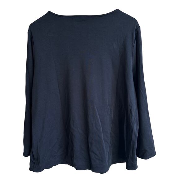 Chico's Women's Applique Cotton Blouse Top Black 3 XL - Picture 6 of 9